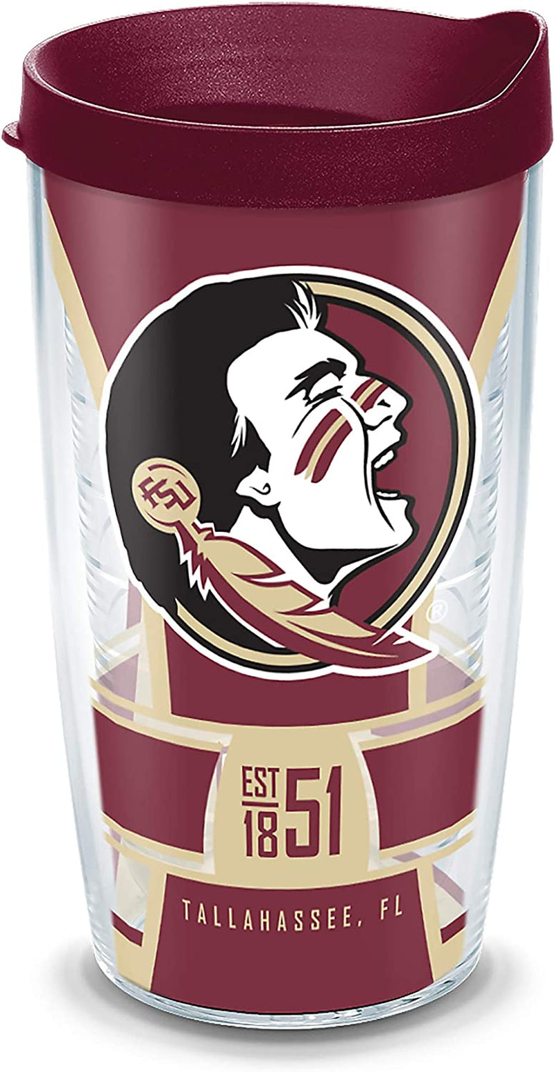 Tervis Made in USA Double Walled Florida State University FSU Seminoles Insulated Tumbler Cup Keeps Drinks Cold & Hot, 16Oz, Spirit