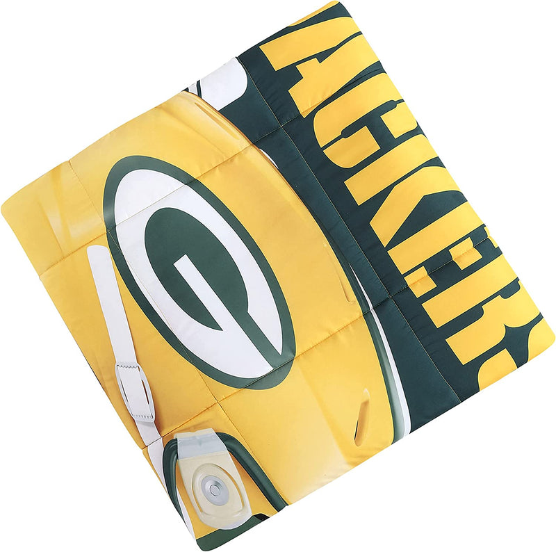 NFL Bedding Comforter Set Officially Licensed Luxurious down Alternative with Shams Team Print, Green Bay Packers, Full/Queen