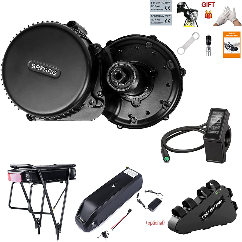 BAFANG BBS02 48V 750W Mid Drive Kit with Battery (Optional), 8Fun Bicycle Motor Kit with LCD Display & Chainring, Electric Brushless Bike Motor Motor Para Bicicleta for 68-73Mm BB Sporting Goods > Outdoor Recreation > Cycling > Bicycles BAFANG DM03 Display 48T+52V 17.5Ah Rear Battery 