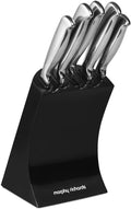 MORPHY 5Pcs Stainless Steel Knife with Black Knife Block Home & Garden > Kitchen & Dining > Kitchen Tools & Utensils > Kitchen Knives Morphy Richards Stainless Steel Knife Block 