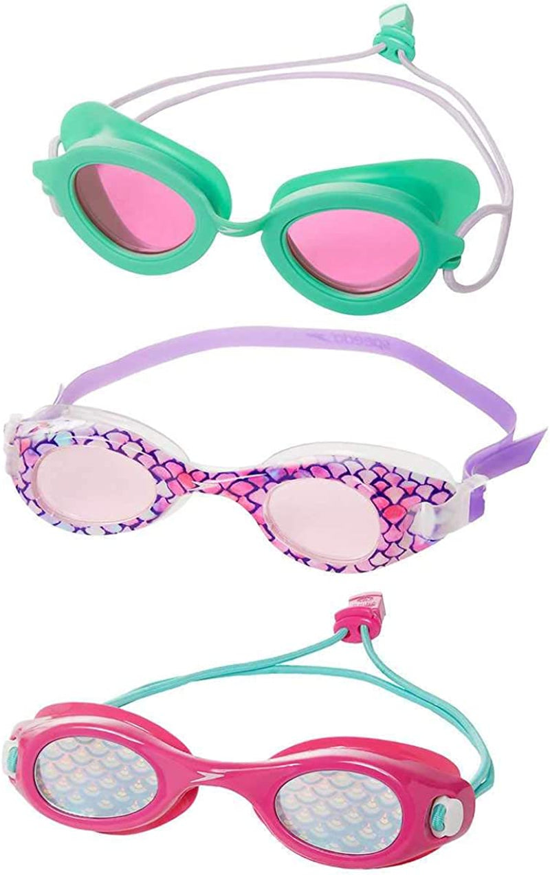 Speedo Kids Swim Goggles Triple Goggle Pack ~ Fun Prints (Lime, Mermaid, Pink) Sporting Goods > Outdoor Recreation > Boating & Water Sports > Swimming > Swim Goggles & Masks Speedo   