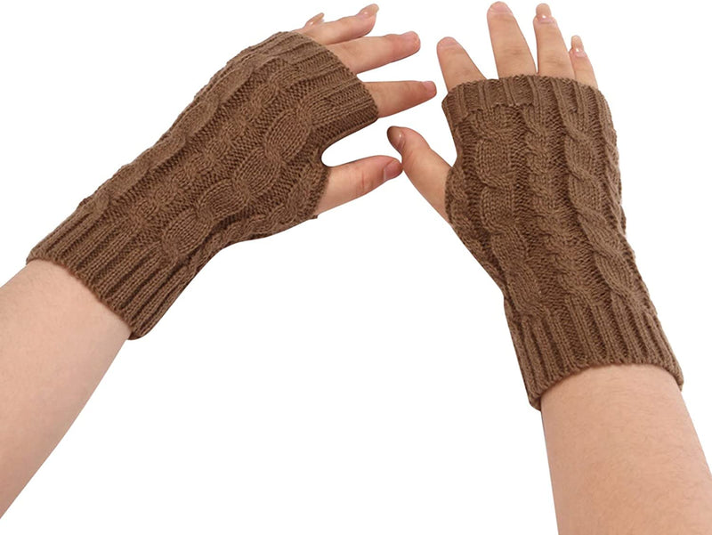 Mittens for Women Cold Weather Insulated Women Fashion Knitted Plush Twist Windproof Warm Ski Gloves Mittens Men Sporting Goods > Outdoor Recreation > Boating & Water Sports > Swimming > Swim Gloves Bmisegm Khaki One Size 