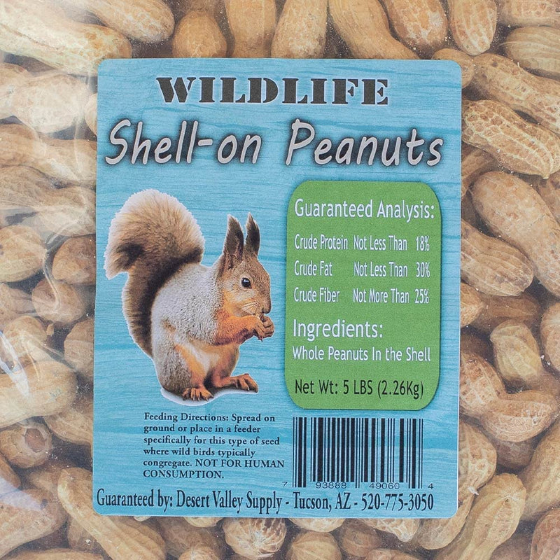 Premium Peanuts in Shell - Wild Bird - Wildlife Food - Squirrels - Deer - Cardinals - Jays & More (5-Pounds) Animals & Pet Supplies > Pet Supplies > Bird Supplies > Bird Food Desert Valley Supply   