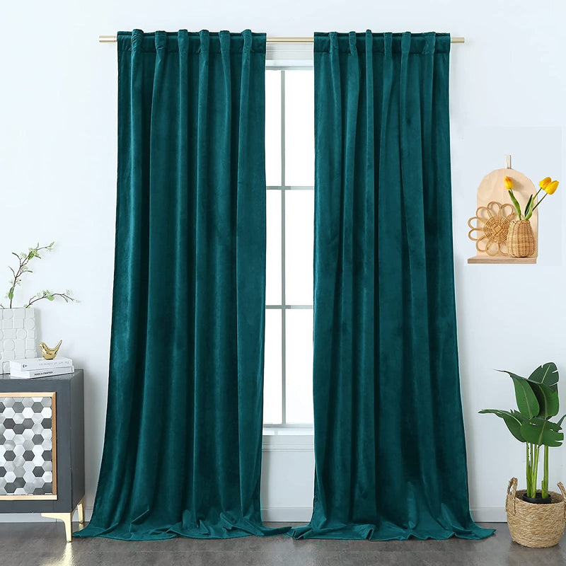 Timeper Mauve Velvet Curtains 84 Inches - Home Decoration Soft Flannel Wild Rose Luxury Dressing Look for Party / Film Room Thermal Insulated Noise Absorb, Rod Pocket Back Tab, 52 Wx 84 L, 2 Panels Home & Garden > Decor > Window Treatments > Curtains & Drapes Timeper Teal Blue Back Tab W52 x L96