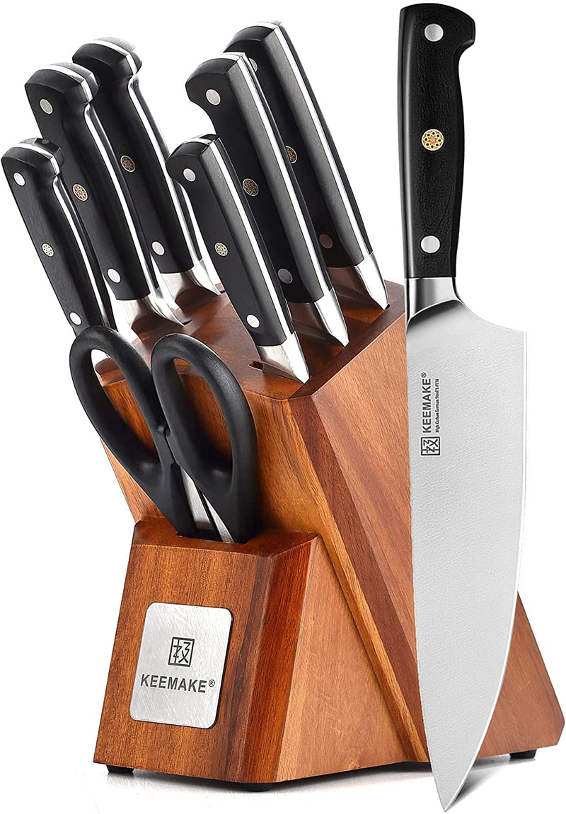 KEEMAKE Kitchen Knife Set without Block, Professional Sharp Chef Knife Set with Gift Box, German 4116 Stainless Steel Cooking Knives Set for Kitchen with Pakkawood Handle, 6 Piece Home & Garden > Kitchen & Dining > Kitchen Tools & Utensils > Kitchen Knives KEEMAKE 8pcs Knife Set with Block  