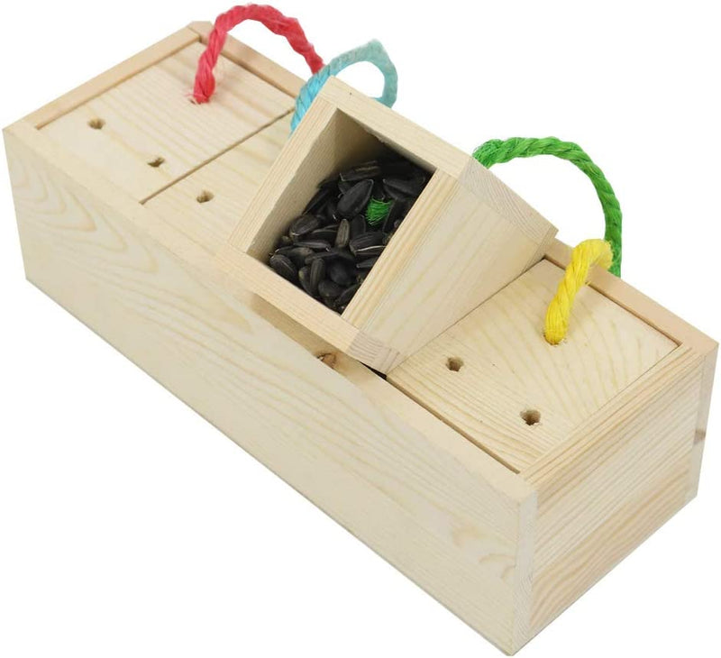 YINGGE Wooden Bird Foraging Feeder Toys, Intelligence Toys for Medium and Large Parrots Sun Conures, Caique, Cockatoo, African Grey, Macaws, Animals & Pet Supplies > Pet Supplies > Bird Supplies > Bird Toys YINGGE   