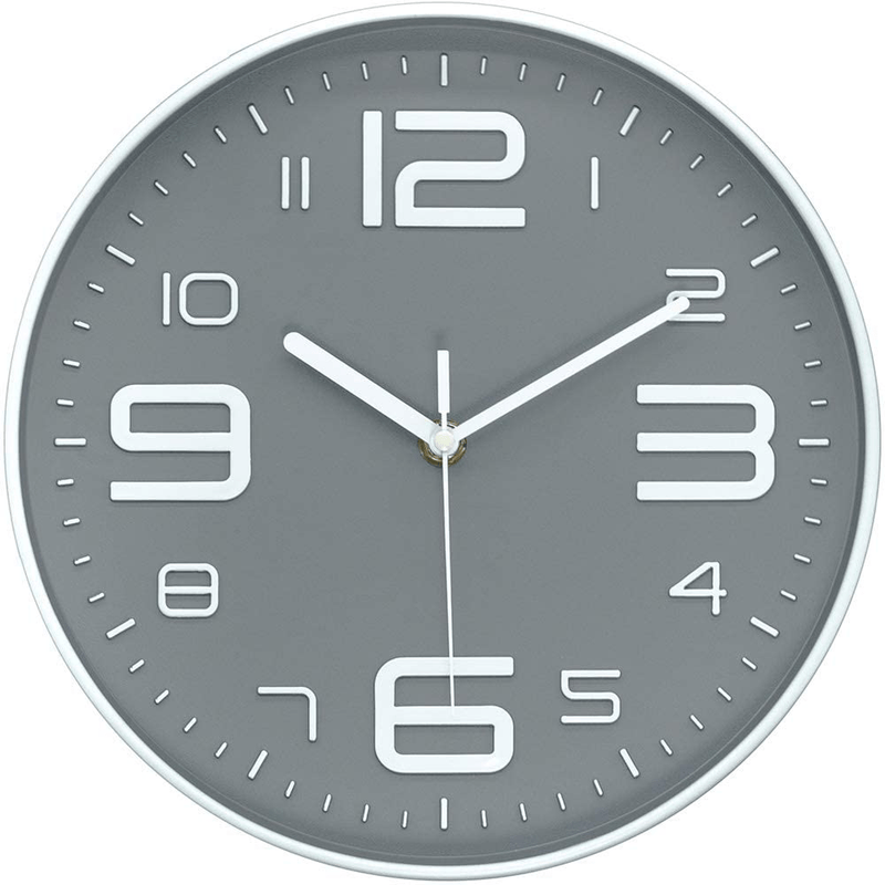 45Min 10 Inch 3D Number Dial Face Modern Wall Clock, Silent Non-Ticking Round Home Decor Wall Clock with Arabic Numerals, Colorful Dial Face (Yellow) Home & Garden > Decor > Clocks > Wall Clocks 45Min Gray  
