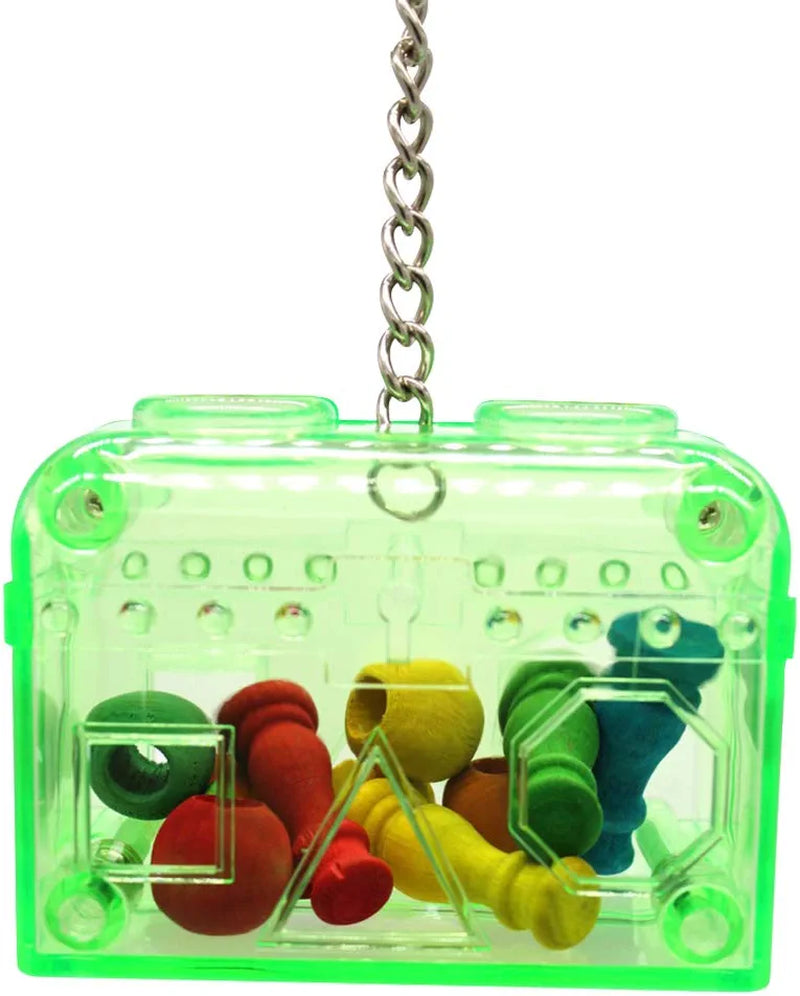 Sweet Feet and Beak Large or Small Treasure Chest - Perfect Bird Cage Toy Colorful, Safe, Easy to Install - Washable, Refillable, Non-Toxic, Foraging Box - Cage Accessories Animals & Pet Supplies > Pet Supplies > Bird Supplies > Bird Toys Sweet Feet and Beak Large  