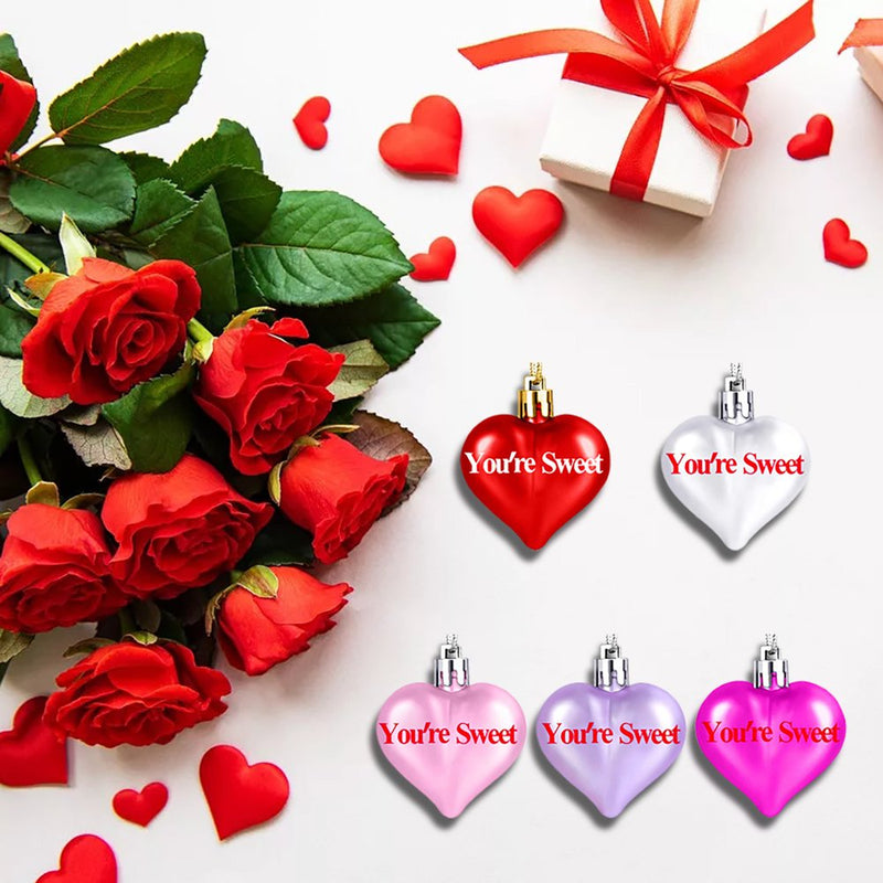 Decor 25Pcs Valentine Decorations Heart Ornaments Romantic Valentine'S Day Gifts Home & Garden > Decor > Seasonal & Holiday Decorations Follure   