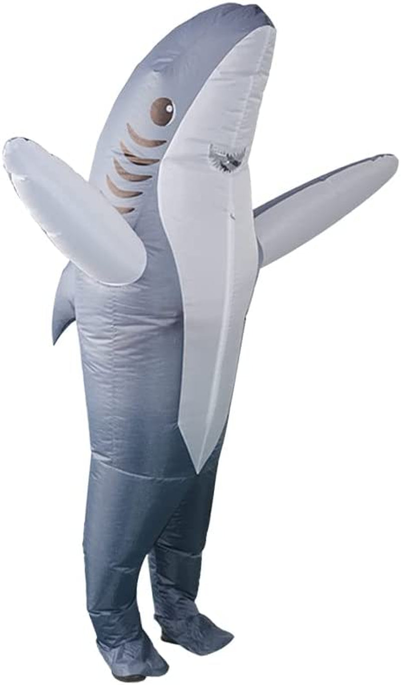 Adults Inflatable Halloween Costumes Blow up Shark Costume for Halloween, Birthday Gift Cos Play Party  Poptrend Inflatable Grey Shark Costume  