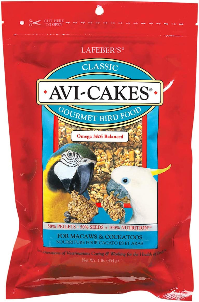 LAFEBER'S Classic Avi-Cakes Pet Bird Food, Made with Non-Gmo and Human-Grade Ingredients, for Macaws & Cockatoos, 1 Lb Animals & Pet Supplies > Pet Supplies > Bird Supplies > Bird Food Phillips Feed & Pet Supply Natural Balance 1 Pound (Pack of 1)  
