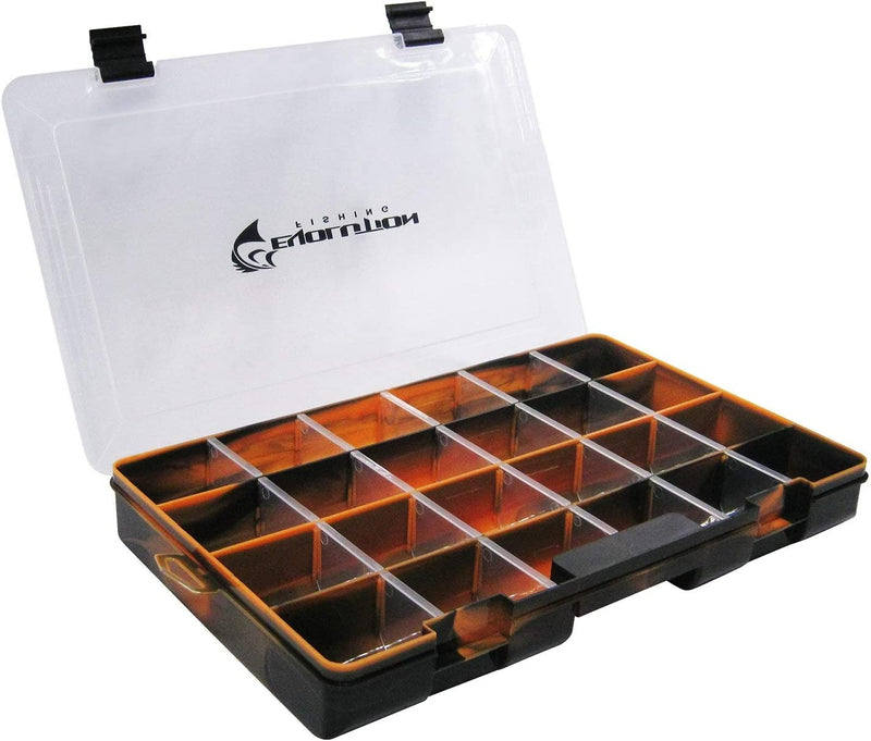 Evolution Outdoor 3700 Drift Series Fishing Tackle Tray – Colored Tackle Box Organizer with Removable Compartments, Clear Lid, 2 Latch Closure, Utility Box Storage Sporting Goods > Outdoor Recreation > Fishing > Fishing Tackle Evolution Outdoor Orange 1 Pk 