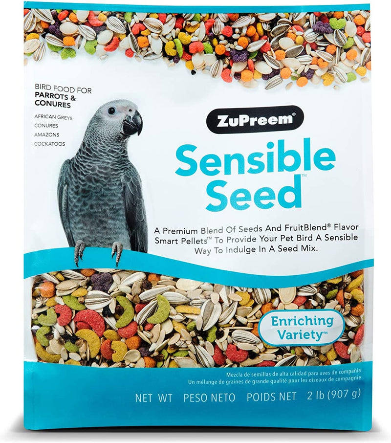 Zupreem Sensible Seed Bird Food for Parrots and Conures, 2 Lb Bag (2-Pack) - Premium Blend of Seeds and Fruitblend Pellets for Conures, Caiques, African Greys, Senegals, Amazons, Eclectus, Small Cocka Animals & Pet Supplies > Pet Supplies > Bird Supplies > Bird Food ZuPreem   