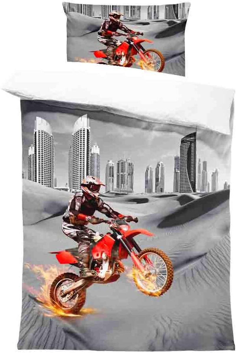 SHINICHISTAR Sports Theme Comforter Sets Full Size Dirt Bike Motocross Racing Bedding