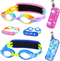 Ruigao Kids Swim Goggles Age 2-6, Toddler Goggles No Hair Pull, Swimming Goggles with Case/Soft Band Sporting Goods > Outdoor Recreation > Boating & Water Sports > Swimming > Swim Goggles & Masks RuiGao 2pk - Rainbow / Yellow  
