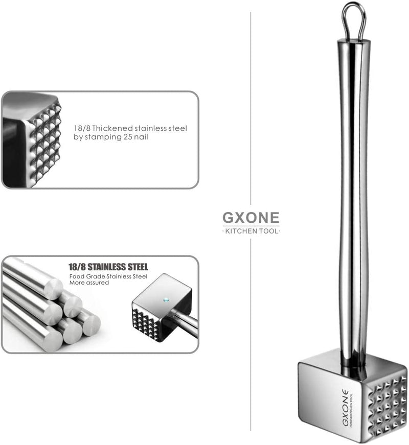 Meat Tenderizer,304 Stainless Steel Heavy Sturdy Meat Mallet/Pounder/Hammer Tool(1.65Lb) Home & Garden > Kitchen & Dining > Kitchen Tools & Utensils GXONE   