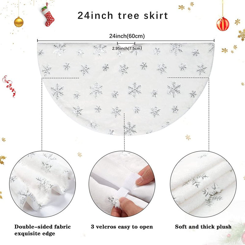 Christmas Tree Skirt,White Tree Skirt with Gold Sequin Snowflakes White Plush,For Holiday Party Decorations Home & Garden > Decor > Seasonal & Holiday Decorations > Christmas Tree Skirts Perfect Product   