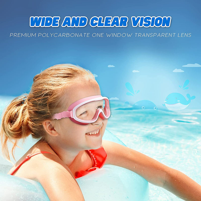 KAILIMENG Kids Swim Goggles, 2 Pack Swimming Goggles for Age 3-15, Anti-Fog Anti-Uv Cear Wide View