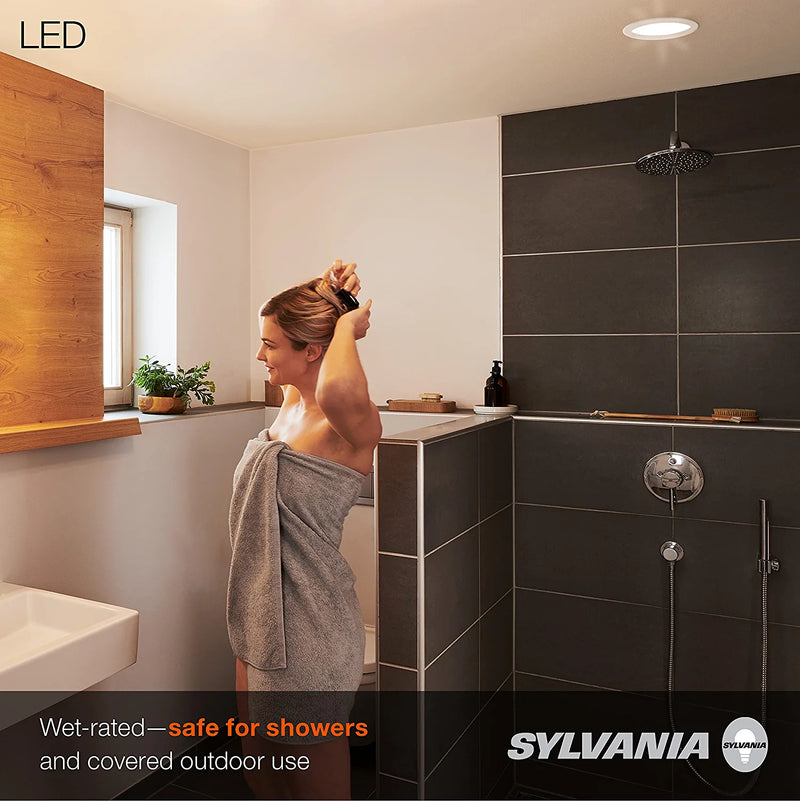 SYLVANIA 5”/6" LED Recessed Lighting Downlight with Trim, Dimmable, 9W=65W, 675 Lumens, Soft White, 3000K, Wet Rated - 4 Pack (62029) Home & Garden > Lighting > Flood & Spot Lights LEDVANCE   