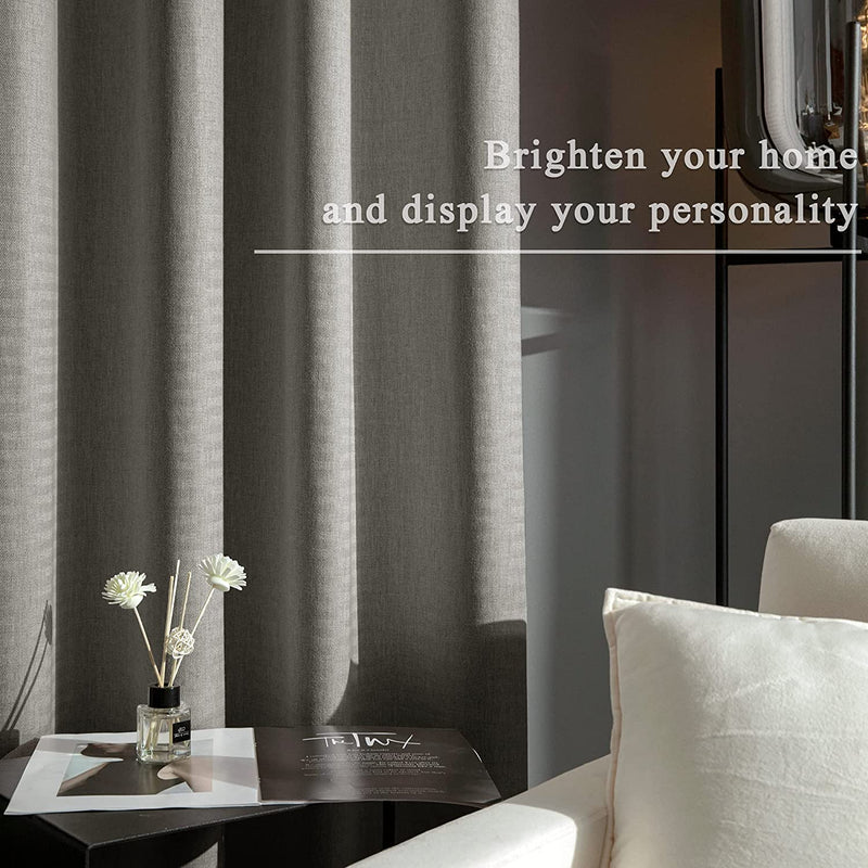 MINGSHIRE Long Curtains Window Blinds with Brushed Zigzag Pattern Bronze Rings Top, Room Darkening / Energy Saving for Guest Room, Light Grey, W52 X H84 Inch, 2 Pcs Home & Garden > Decor > Window Treatments > Curtains & Drapes MINGSHIRE   