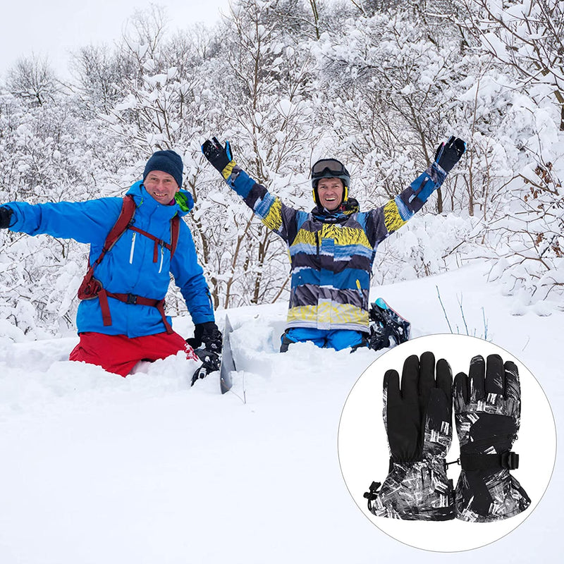 Lurrose Winter Skiing Gloves Waterproof Outdoor Gloves Winter Snowboarding Mittens Practical Windproof Gloves for Men and Women Red 30X13Cm Sporting Goods > Outdoor Recreation > Boating & Water Sports > Swimming > Swim Gloves Lurrose   