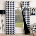 MIULEE Buffalo Plaid Curtains for Farmhouse Bedroom, Blackout Window Drapes with Grommets for Living Room Darkening Light Blocking and Thermal Insulated Set of 2 Panels, W 52" X L 84" Navy and White Home & Garden > Decor > Window Treatments > Curtains & Drapes MIULEE Black and White W 52"x L 63" 