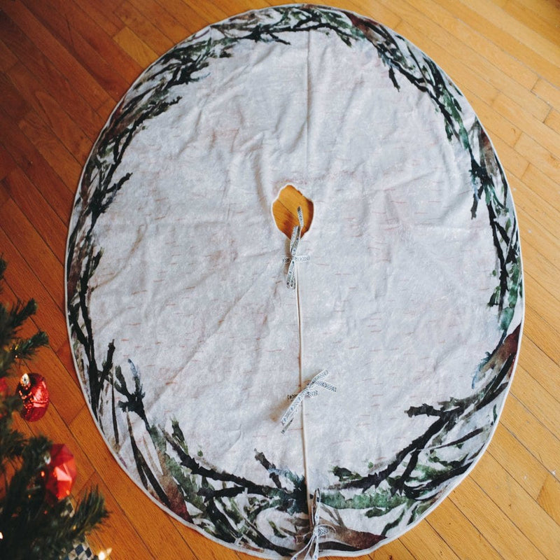 47” Christmas Tree Skirt for Holiday Party Indoor Decorations Bright Scandinavian Home & Garden > Decor > Seasonal & Holiday Decorations > Christmas Tree Skirts KYNC Design LLC Birchbark  