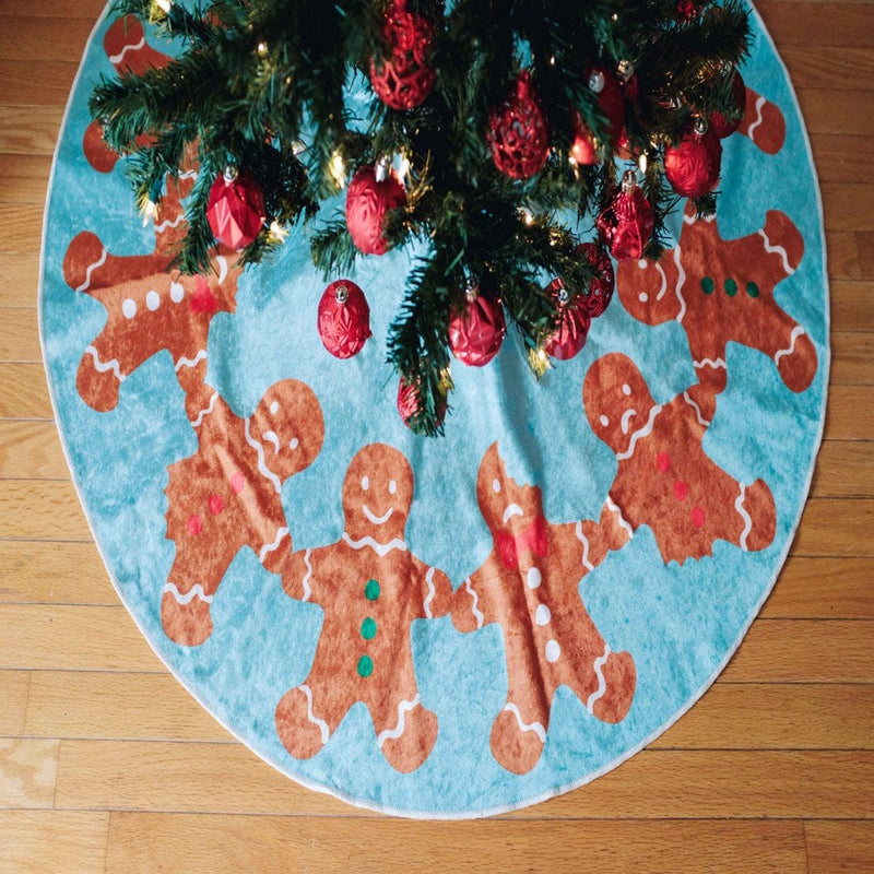 47” Christmas Tree Skirt for Holiday Party Indoor Decorations Bright Scandinavian Home & Garden > Decor > Seasonal & Holiday Decorations > Christmas Tree Skirts KYNC Design LLC Gingerbread Drama  