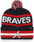 '47 MLB Boys Youth 8-20 Primary Logo Bering Cuffed Knit Pom Beanie Hat Sporting Goods > Outdoor Recreation > Winter Sports & Activities '47 Atlanta Braves  