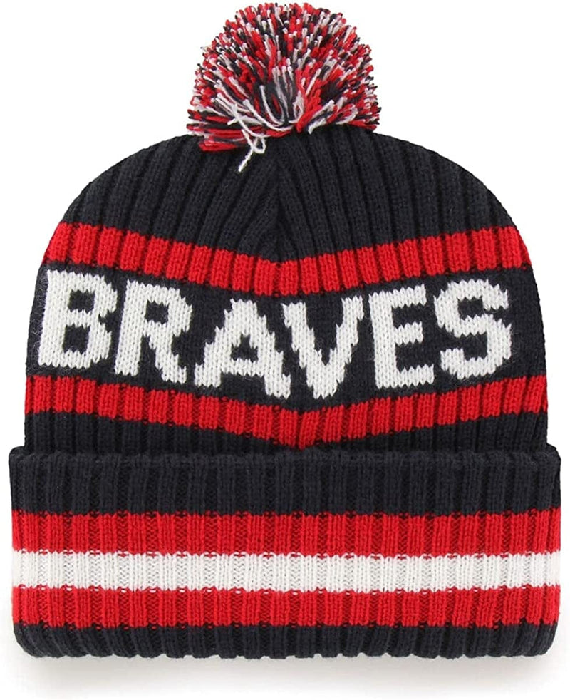 '47 MLB Boys Youth 8-20 Primary Logo Bering Cuffed Knit Pom Beanie Hat Sporting Goods > Outdoor Recreation > Winter Sports & Activities '47   