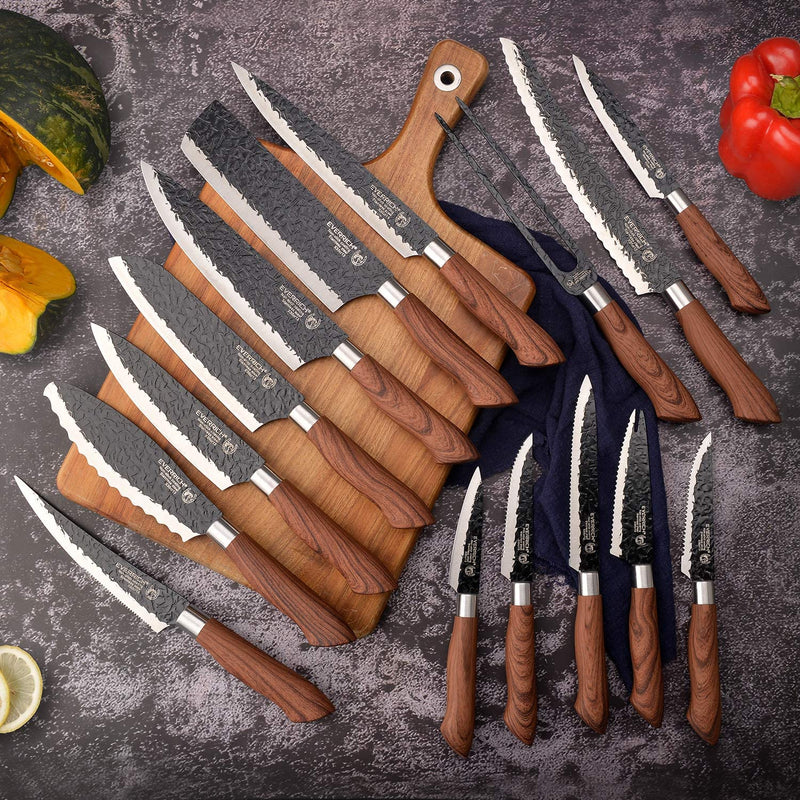 Knife Set, 20Pcs Kitchen Knives Set with Sheaths, Non-Stick Stainless Steel Chef Knife Set Home & Garden > Kitchen & Dining > Kitchen Tools & Utensils > Kitchen Knives Woxow   