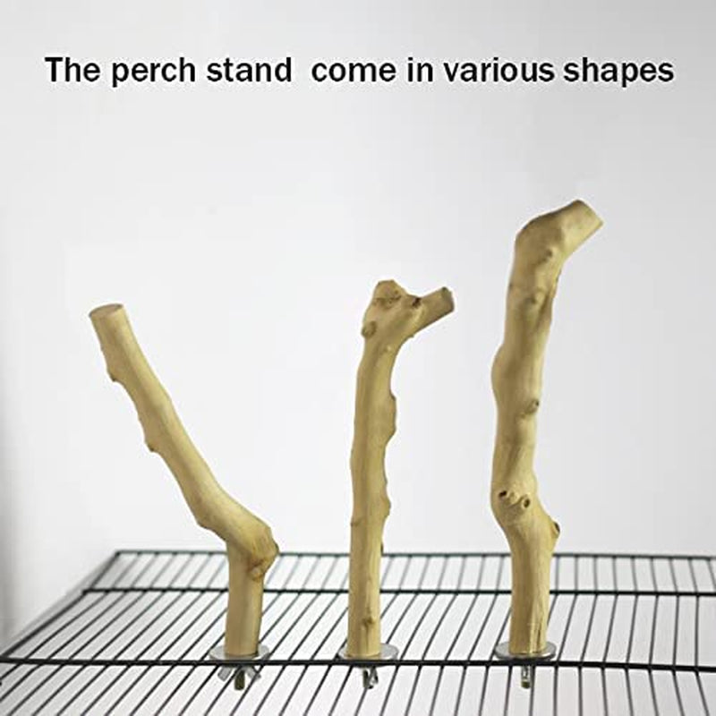 Hamiledyi Wood Bird Perch Stand Parrot Stand Branch Natural Wood Stick Paw Grinding Cage Accessories for Parrots Parakeets Cockatiels Conures Lovebirds(2 Pcs) Animals & Pet Supplies > Pet Supplies > Bird Supplies Hamiledyi   