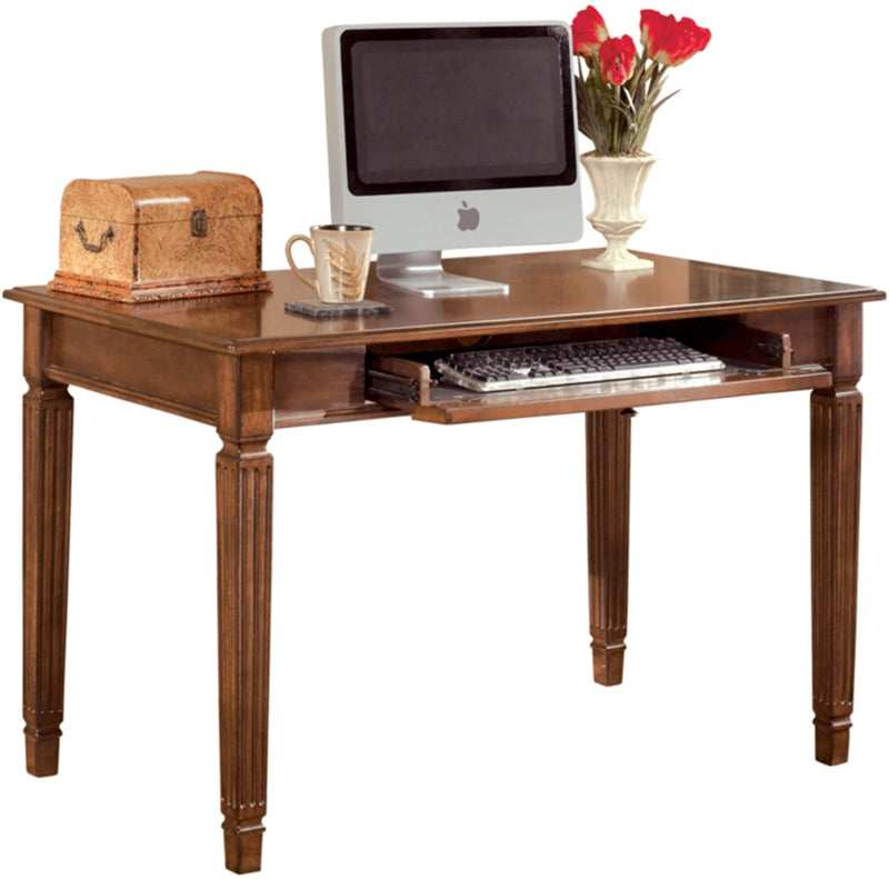 Signature Design by Ashley Hamlyn Traditional Home Office Desk with Storage and Pull Out Tray, Medium Brown Home & Garden > Household Supplies > Storage & Organization Signature Design by Ashley Small Desk  
