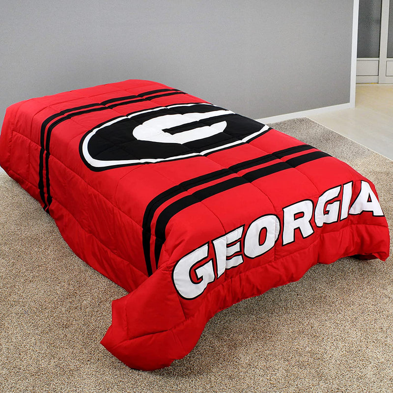 College Covers Everything Comfy Georgia Bulldogs Reversible Big Logo Soft and Colorful Comforter, Twin Home & Garden > Linens & Bedding > Bedding > Quilts & Comforters College Covers   