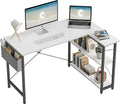 Cubicubi 47 Inch Small L Shaped Computer Desk with Storage Shelves Home Office Corner Desk Study Writing Table, White Home & Garden > Household Supplies > Storage & Organization CubiCubi White 47 inch 