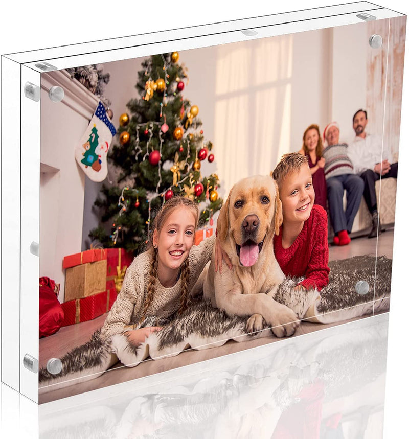 NIUBEE Acrylic Photo Frame 4X6 Gift Box Package, Clear Free Standing Desktop Double Sided Magnetic Picture Display Home & Garden > Decor > Picture Frames NIUBEE 1 5x7" 