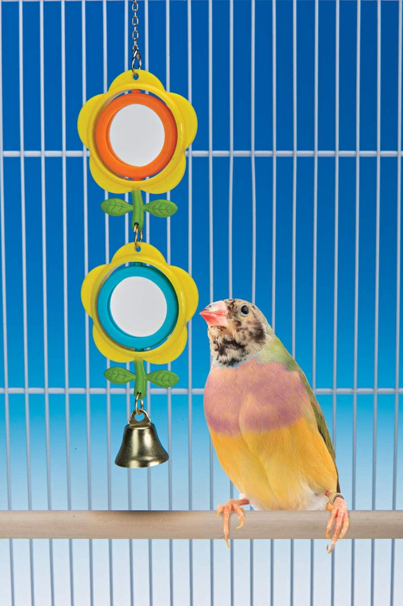 Penn-Plax Bird Toy - Flower Mirrors with Bell, BA1714 Animals & Pet Supplies > Pet Supplies > Bird Supplies > Bird Toys Penn-Plax   