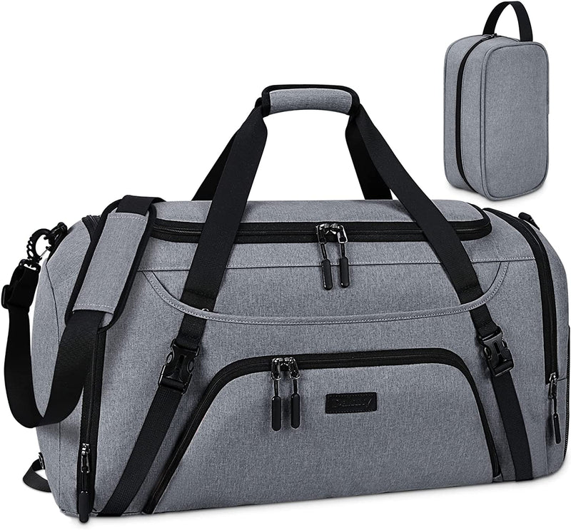 Gym Duffle Bag for Women Men 40L Waterproof Sports Bags Travel Duffel Bags with Shoe Compartment,Wet Pocket Large Weekender Overnight Bag with Toiletry Bag,Black Home & Garden > Household Supplies > Storage & Organization Dakuly Grey 55L 
