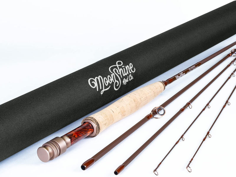 Moonshine Rod Co. the Drifter Series Fly Rod with Extra Tip Sporting Goods > Outdoor Recreation > Fishing > Fishing Rods Moonshine Rod Company Matte Vintage Brown - 6WT 9' (4PC)  