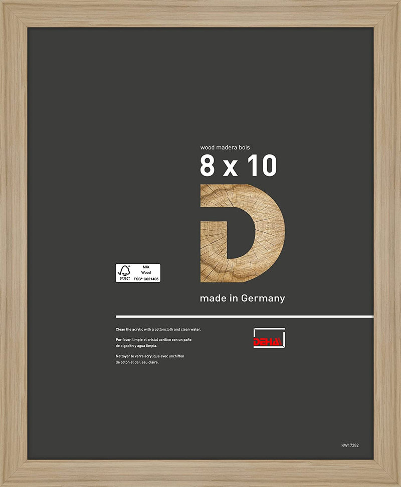 DEHA Design Poster Frame Fontana 16X20 Inch Black | Modern Natural Wooden Frame with Shatter Resistant Glass | Horizontal and Vertical Format for Wall Mount | Photo Picture Art Puzzle Home & Garden > Decor > Picture Frames DEHA Design Oak Natural 8x10 