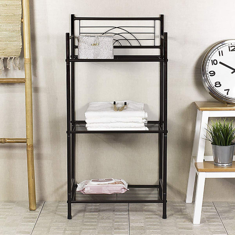 L&H UNICO 3-Tier Free Standing Wire Rack Durable Metal Shelving Storage Unit for Bathroom Laundry Kitchen Office, Black Home & Garden > Household Supplies > Storage & Organization L&H UNICO   