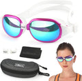 Firesara Swim Goggles, No Leaking Large Frame Wide View Pool for Women Men Sporting Goods > Outdoor Recreation > Boating & Water Sports > Swimming > Swim Goggles & Masks Firesara Hot Pink  