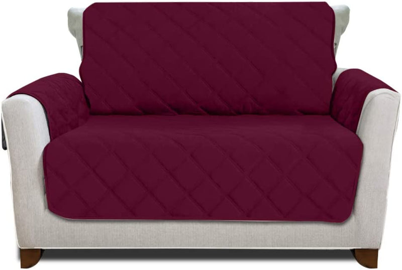 MIGHTY MONKEY Patented Sofa Slipcover, Reversible Tear Resistant Soft Quilted Microfiber, XL 78” Seat Width, Durable Furniture Stain Protector with Straps, Washable Couch Cover, Chevron Navy White Home & Garden > Decor > Chair & Sofa Cushions MIGHTY MONKEY Merlot/Sand Large Chair 