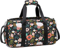 Girls Dance Duffle Bag，Gymnastics Sports Bag for Girls, Kids Small Overnight Weekender Carry on Travel Bag with Shoe Compartment and Wet Pocket Panda Home & Garden > Household Supplies > Storage & Organization Octsky 10-Black-Floral  