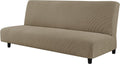 CHUN YI Stretch Armless Sofa Slipcover Elastic Fitted Full Folding Futon Cover without Armrests with Elastic Bottom for Kids, Removable Machine Washable Furniture Sofa for Futon Couch (Sand) Home & Garden > Decor > Chair & Sofa Cushions CHUN YI Sand  