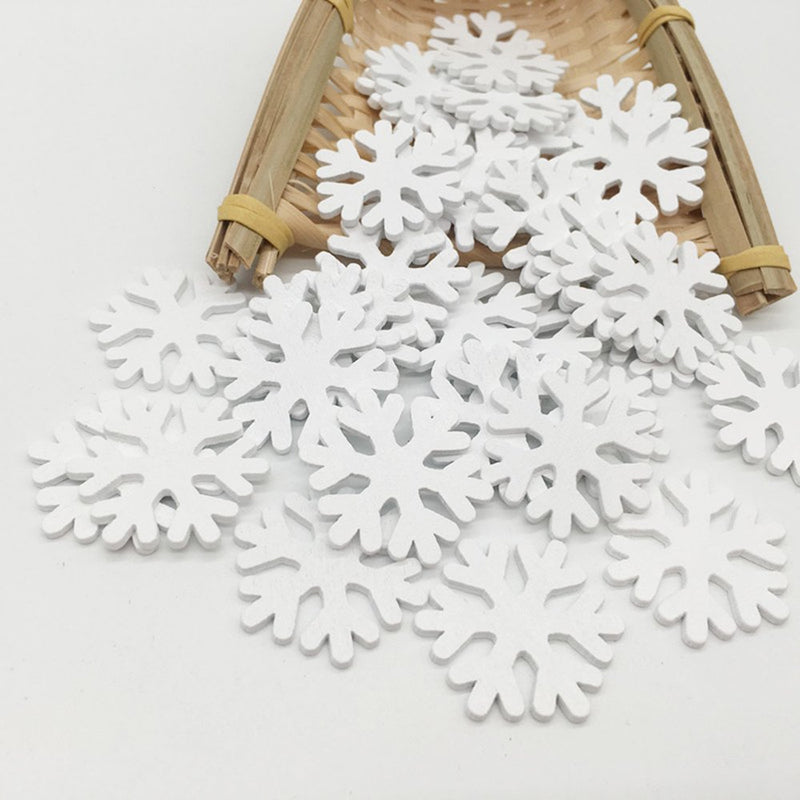 FRCOLOR 100Pcs Christmas Mini Snowflake Wooden White Snow Flake Craft Christmas Decoration Supplies Home & Garden > Decor > Seasonal & Holiday Decorations& Garden > Decor > Seasonal & Holiday Decorations FRCOLOR   