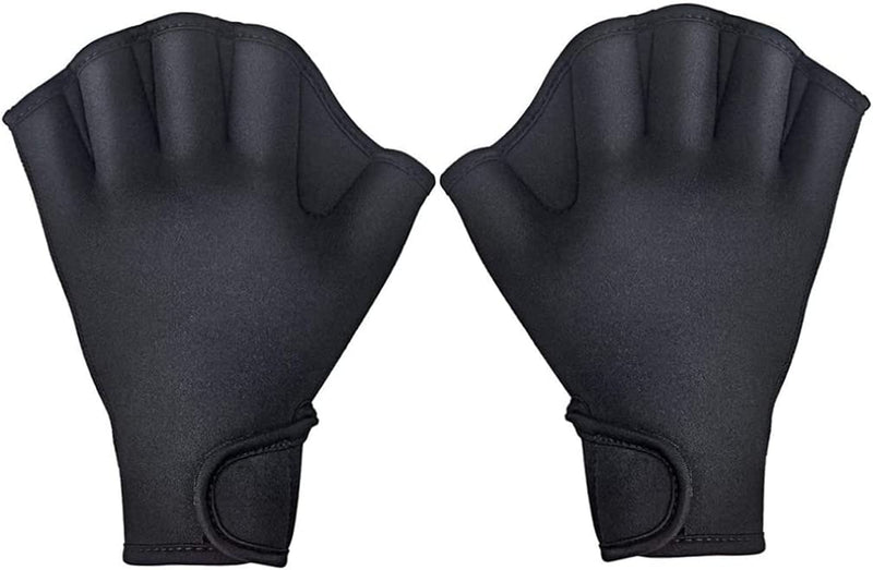 Ckuakiwu Swimming Training Webbed Swim Gloves for Men Women Adult Children Aquatic Fitness Water Resistance Training Black M Sporting Goods > Outdoor Recreation > Boating & Water Sports > Swimming > Swim Gloves Ckuakiwu Small  