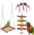 Hilitchi 6 Pcs Birds Toys Hanging Hammock Bell Swing Chewing Toys for Parrots, Parakeet, Conure, Cockatiel, Mynah, Love Birds Small Parakeet Cages Decorative Accessories Animals & Pet Supplies > Pet Supplies > Bird Supplies > Bird Toys Hilitchi 3PCS (A)  