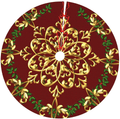 48" Christmas Tree Skirt, Red Gold Elegant Festive Pattern Pattern Large Xmas Tree Mat for Holiday Party Ornament Rustic Farmhouse Decorations Home & Garden > Decor > Seasonal & Holiday Decorations > Christmas Tree Skirts Hitamus Red Gold Elegant Festive Pattern 48" 