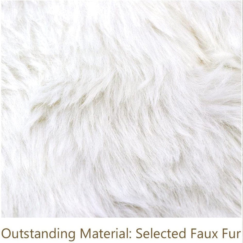 48 Inch Faux Fur Christmas Tree Skirt with LED Light Snowy White Plush Tree Skirt Base Cover 2 Light Modes Gift for Merry Christmas Party Tree Decoration Home & Garden > Decor > Seasonal & Holiday Decorations > Christmas Tree Skirts SINGES   